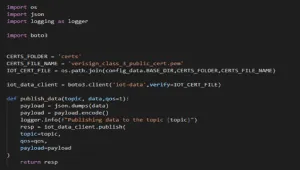 Code that sets the absolute path of the certificate file