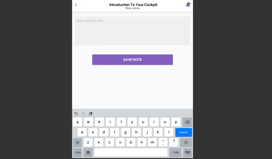 Flutter iPad app notes screen