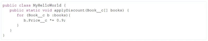 Salesforce Apex code example