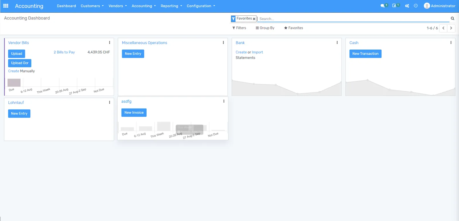 Odoo 14 ERP configuration module screenshot