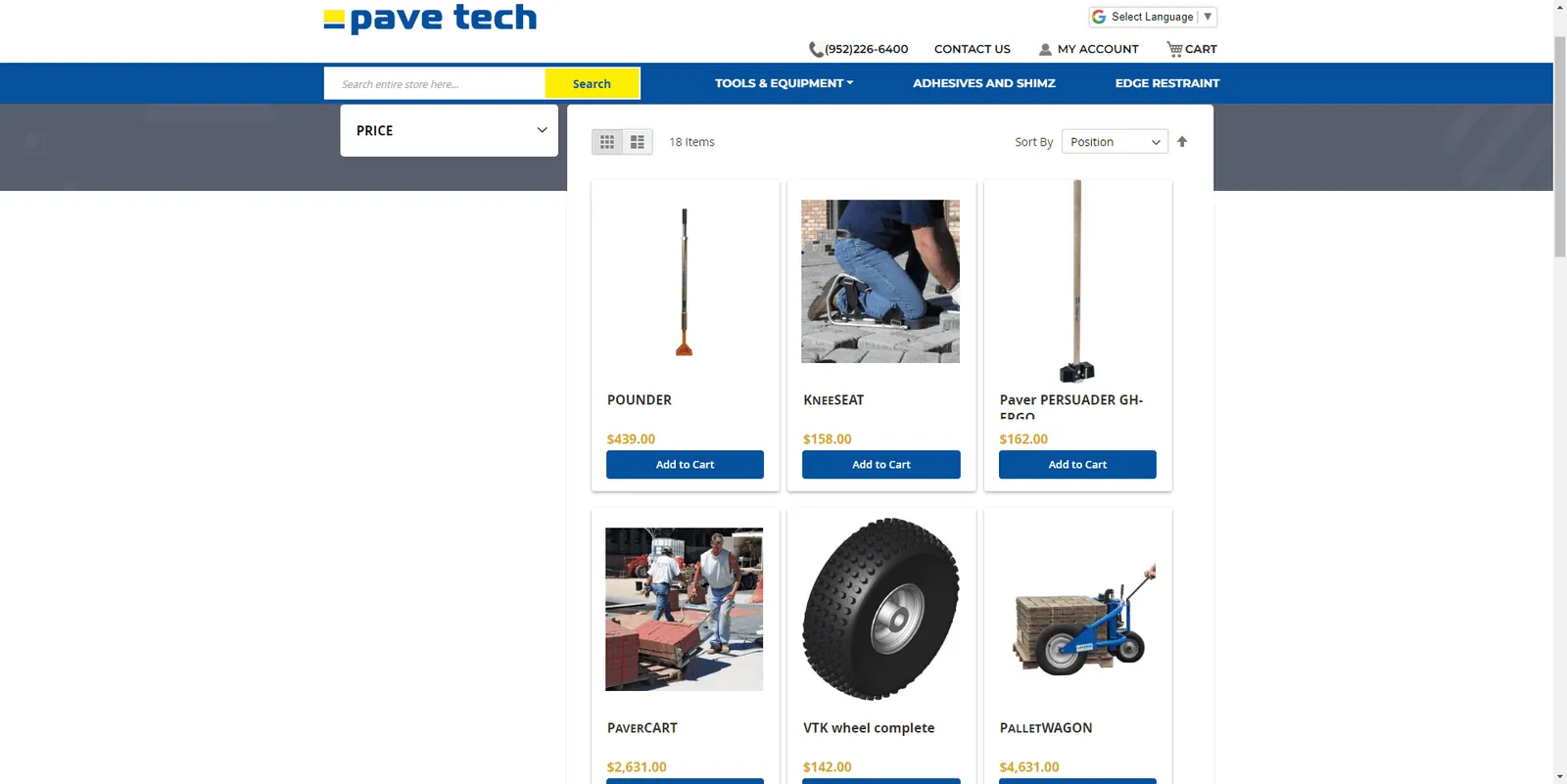 Pavetech Magento migration website screenshot
