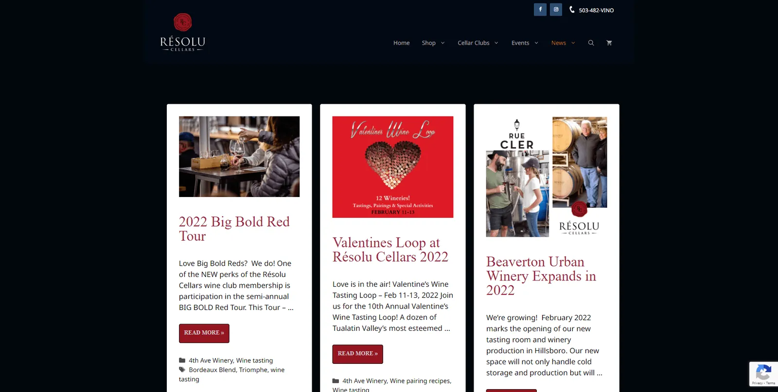 WordPress ecommerce wine website store page