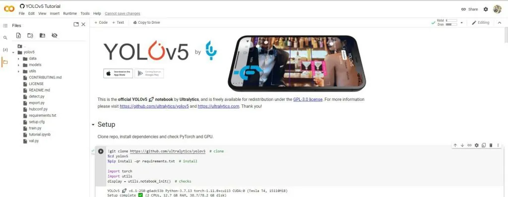 Training an object detection model in Google Colab