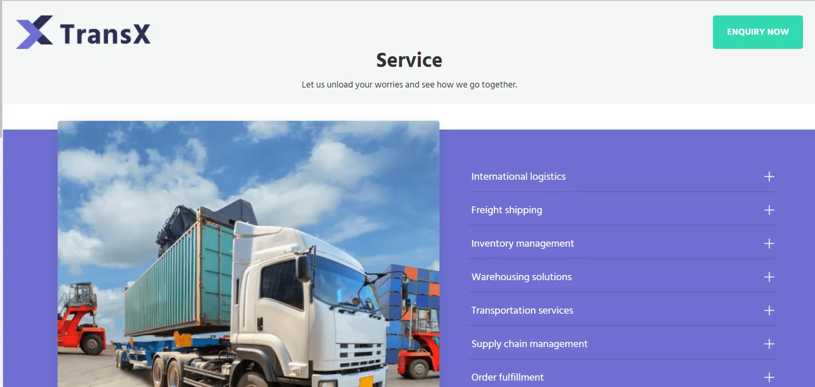 TransX Webflow website homepage