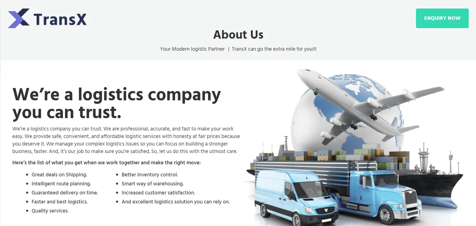TransX Webflow website services page