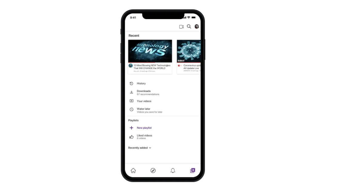 World Tube Network app home screen