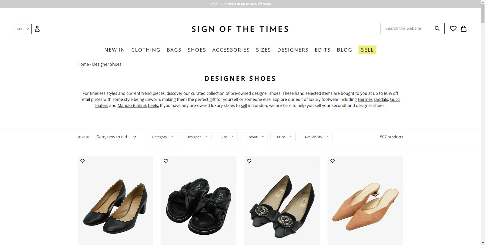 Shopify platform customization on the Sign of the Times website