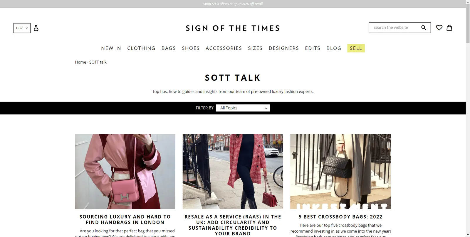 Sign of the Times Shopify store product pages