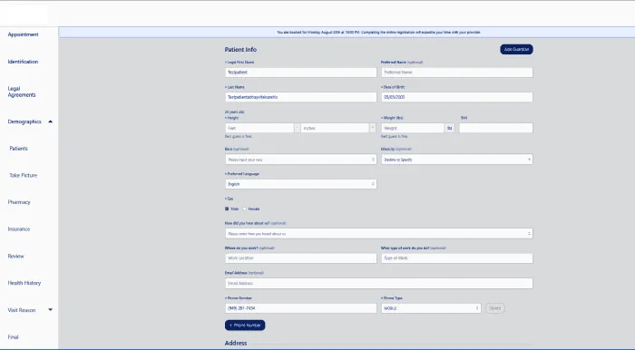 AI healthcare solution patient app screen
