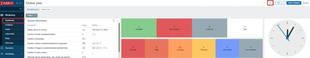 Edit widget window