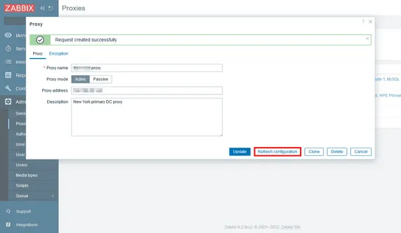 Proxy list with Refresh configuration