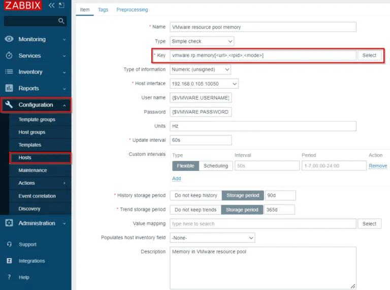 VMware items list