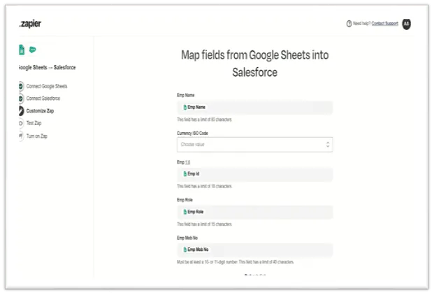 Zapier step 12 screenshot