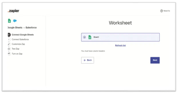 Zapier step 8 screenshot