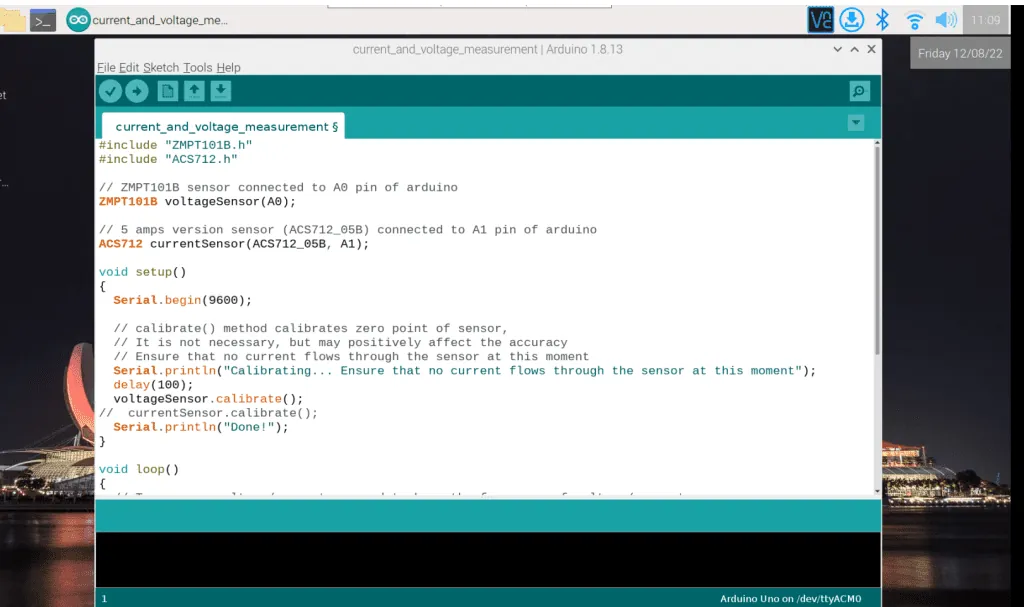 Arduino code for the current voltage measurement system, part 1