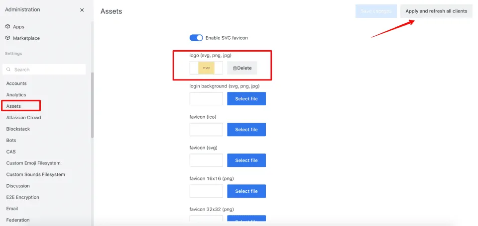 Rocket.Chat communication platform setup screenshot