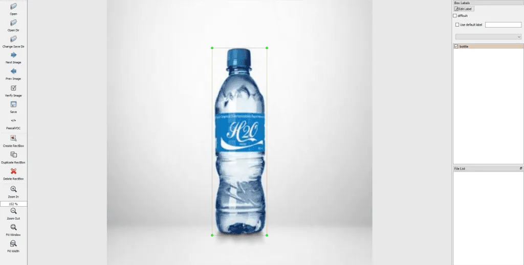 Labeling plastic bottles in labelImg to train a TensorFlow object detection model