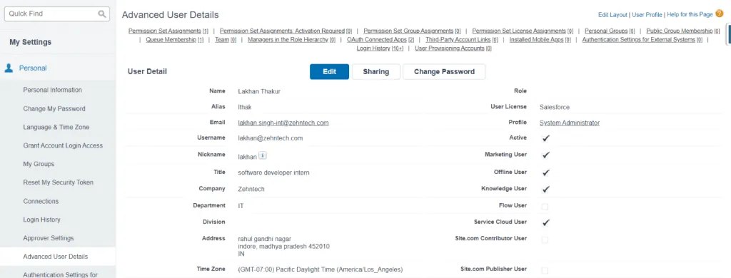 Click Edit in Salesforce