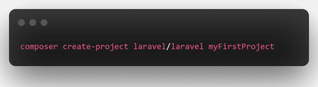 Composer command to install Laravel