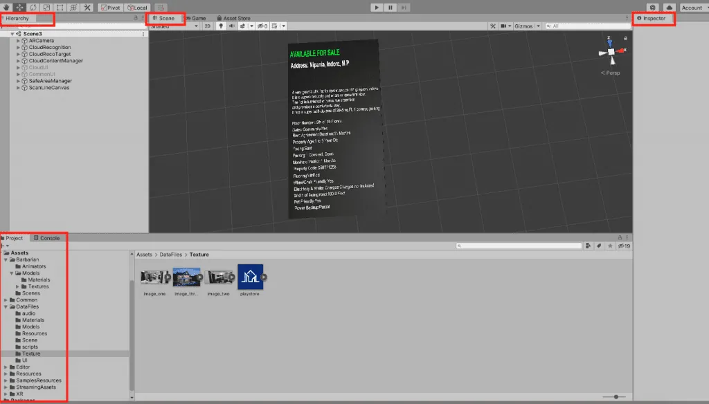 Augmented reality mobile app built with Unity